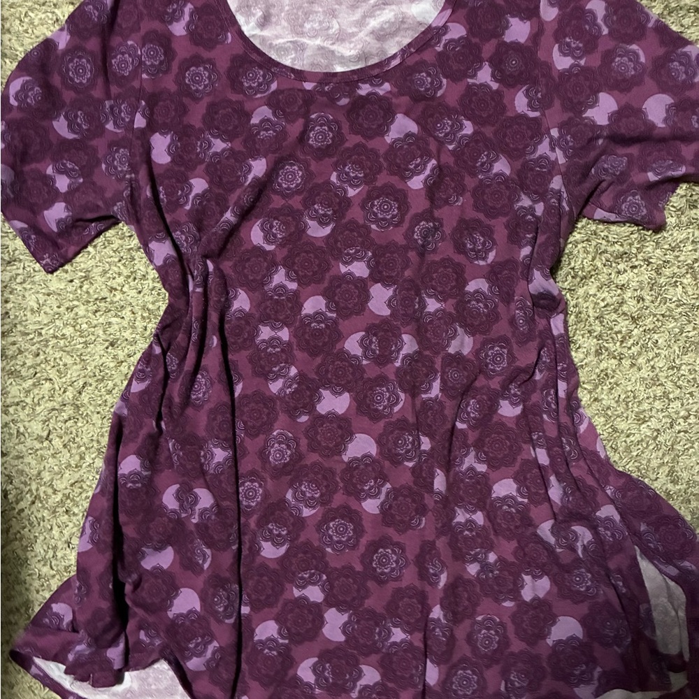 LuLaRoe Purple and White Top